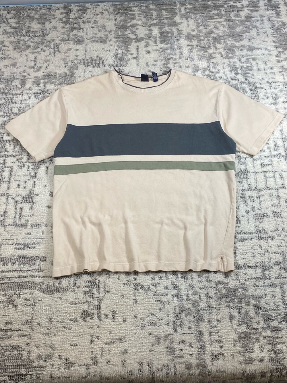 Vintage 90s GAP Striped Cream Tee Shirt